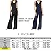 INIBUD Jumpsuits for Women Surplice Self-Tie Sesh Wide Leg Sleeveless V Neck Chiffon (Black, US M (Asian Tag L))
