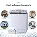 KUPPET Portable Compact Mini Washing Machine,Twin Tub 26.4 lbs Capacity,Washer(17.6lbs)&Spiner(8.8lbs),Built-in Drain Pump,Semi-Automatic，For Dorms, Camping, Apartments, RV’s, and more(White&Bule)