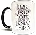 AWEHIRU That's What I Do I Drink Coffee & I Know Things Mug - 11oz Mug/Cup - Quality Grade A Ceramic - Perfect Gift - Foam Box Packaging
