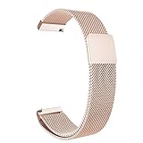 For Pebble Time Round 14mm Watch Band, ViCRiOR Quick Release Milanese Loop Stainless Steel Bracelet Watch Strap with Strong Magnet for Pebble Time Round 14mm Women,Rose Gold