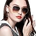 Premium Aviator Sunglasses for Men Women,Flash Mirror Lens UV400 Sunglasses Eyewear with Sun Glasses Case (Brown Lens/Gold Frame, 62)
