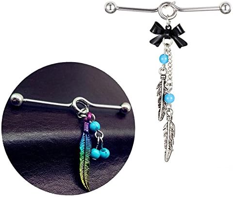 Industrial barbell earrings superman arrow spring arrows heart body piercing jewelry PCCP (bow-tie)