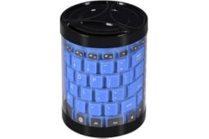 FOSA Portable Waterproof Mini Bluetooth Keyboard Foldable for Laptop/PC/Phone(Blue)