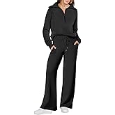 ANRABESS Women 2 Piece Outfits 2025 Fall Fashion Airport Wide Leg Pants Lounge Set Leisure Travel Vacation Clothes Sweatsuits