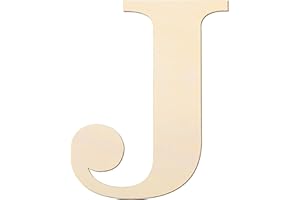 YRONTY 12Inch/30cm Wooden Letters J, Blank Unfinished Wood Letter Wooden Sign Board for Painting, Craft and Home Wall Decorat