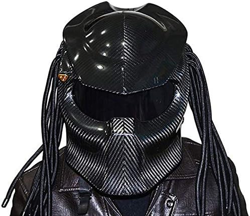 LILIPAN Motorcycle Helmet, Carbon Fiber Predator Helmet, Anti-Fog Lens, DOT/ECE Certification, Role Playing, Party, Dance And Ducati Movie Lovers,L59~60