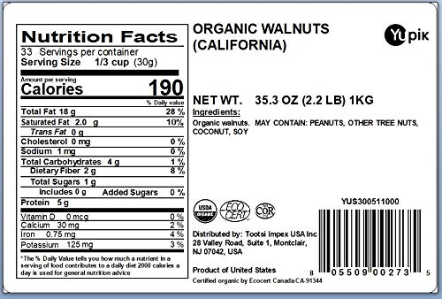 Yupik Nuts Organic California Walnuts, 2.2 lb, Non-GMO, Vegan, Gluten-Free - Image 4