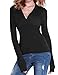 Roco Roca Women's Low V Neck Stretchable Elasticity Knit Sweater