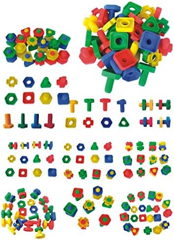 HKids Jumbo Nuts and Bolts Set 34 pc - Occupational Therapy - Matching Fine Motor Toy for Toddlers Preschoolers