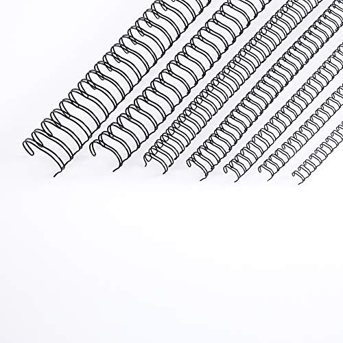 BNC Double Loop Wire Binding Rings 3:1 Loops 32 Holes Black Color Pack of 100 (1/4 Inches)