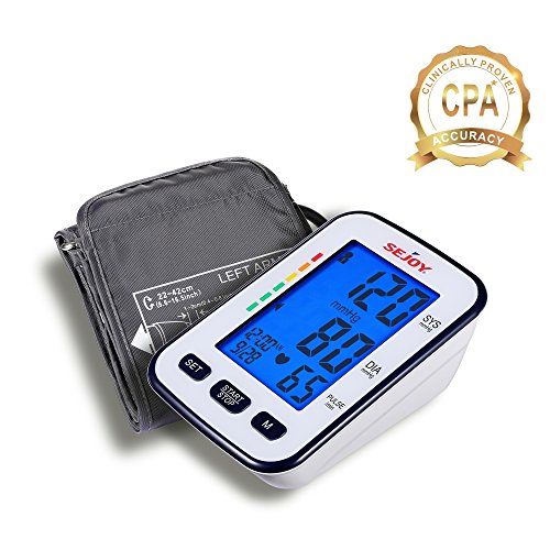 Blood Pressure Monitor, Automatic Upper Arm BP Machine, Digital BP Large Cuff(22-42cm) Kit for Home Use, Pulse Rate Monitoring Meter, Backlit Display, Voice Broadcast, AC Adapter & Batteries Included - Thumbnail 7