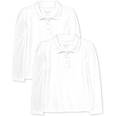 The Children's Place Baby Girls and Toddler Girls Long Sleeve Ruffle Pique Polo, White, 4T