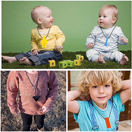 tuxepoc Autism chew Necklace,(4 Pack) Chewy for Kids Sensory chew Necklace for Boys and Girls,Silicone Chewy Sticks for ADHD,Autism,Biting Needs