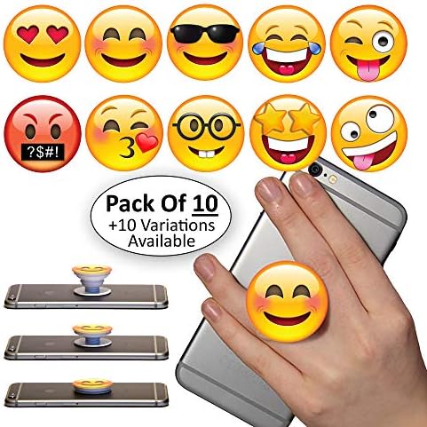 Kids Party Bags Fillers For Boys Girls Childrens Teens Favours Supplies Pack Emoji Phone Holder Accessory Stand (Pack Of 10) Gadget Toy Gifts Birthday Prime (Variety Pack)