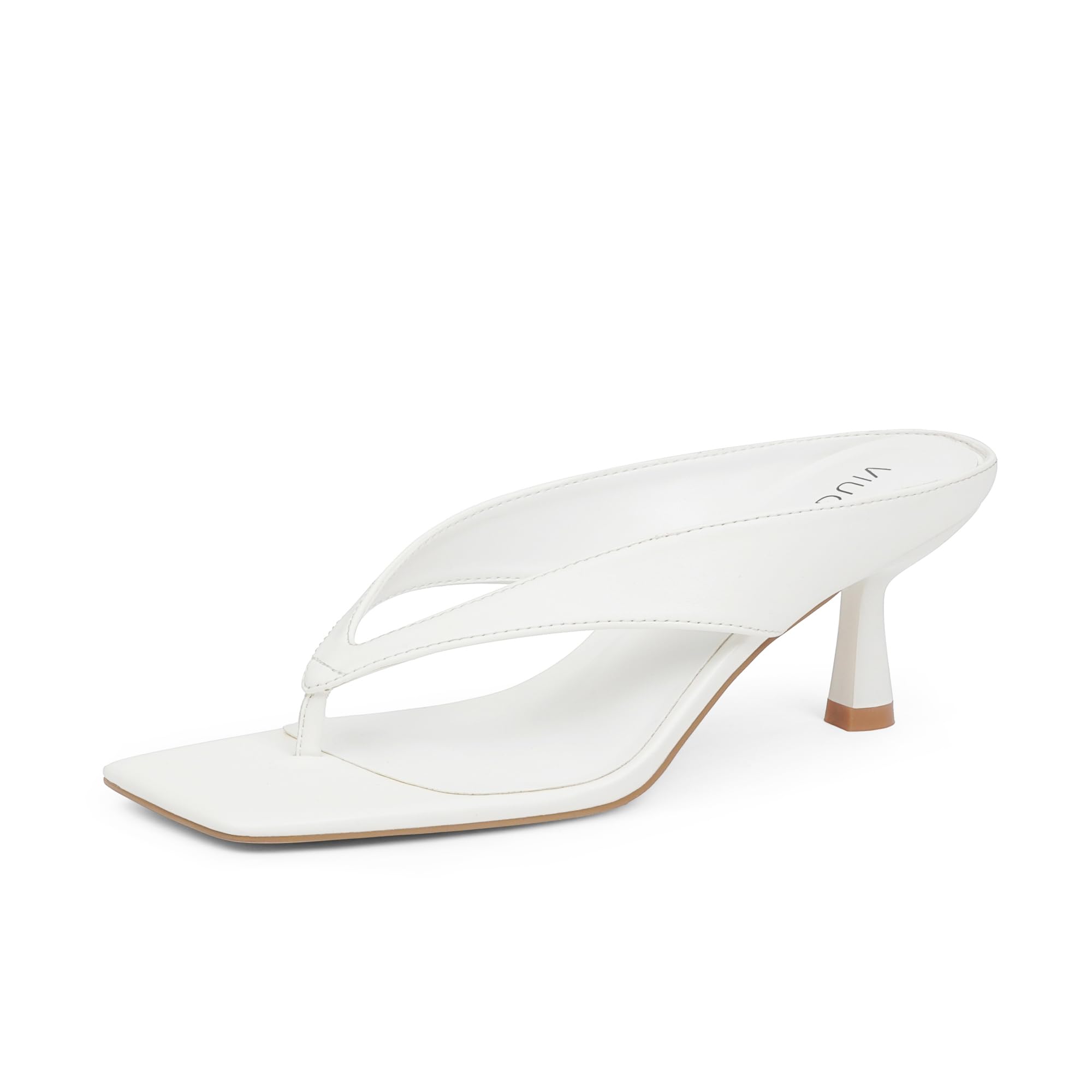 View 1 of **MAJOR DAMAGE**
VIUGJNEX Kitten Flip Flop Heels for Women White Heels Low Short Slip on Thong Sandals Strappy Square Open Toe Summer Heel for Women Comfortable Stiletto Small Wide Sling Back Dress Sandals Size 11