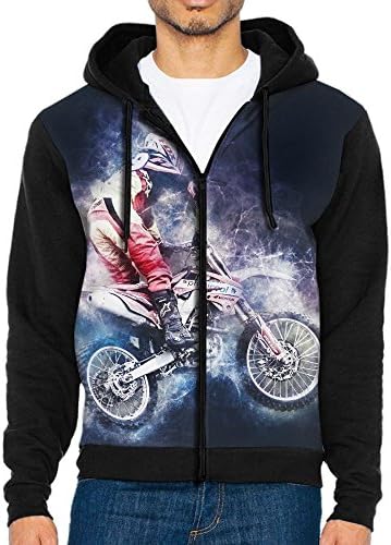 Motorcycle Baseball Wear Sweatshirts Zippers Jackets Kanga Pocket X-Large