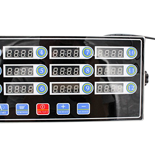Zz Pro home 12 Channels Digital Kitchen Timer Reminder Burger Cooking Timming Loud Alarm Stainless Steel LED Display For Commercial Restaurant