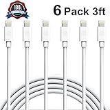 Everdigi Lightning Cable, iPhone Charger 6Pack 3FT iPhone Charging Cord Compatible with iPhone 8/8Plus/X/7/7Plus/6/6S/6 Plus/6S Plus, 5C/5S/5, iPad/iPod(White)
