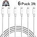 Everdigi Lightning Cable, iPhone Charger 6Pack 3FT iPhone Charging Cord Compatible with iPhone 8/8Plus/X/7/ 7Plus/ 6/ 6S/ 6 Plus/ 6S Plus, 5C/5S/5, iPad/iPod(White)