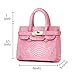CMK Trendy Kids Colorful Python Grain Kids Crossbody Handbags for Girls with Little Rhinestone Sheep (80013_Pink)