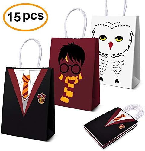 Magical Wizard School Favors Bags for Children Birthday Party Supplies,Dress Up Novelty Decorations Set of 15