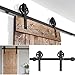FEMOR 6.6ft Barn Door Hardware - Sliding Heavy Duty Single Rail, Easy Install Roller Track Kit for Bedrooms, Cabinet, Warehouse (Big Wheel Industrial Hangers)