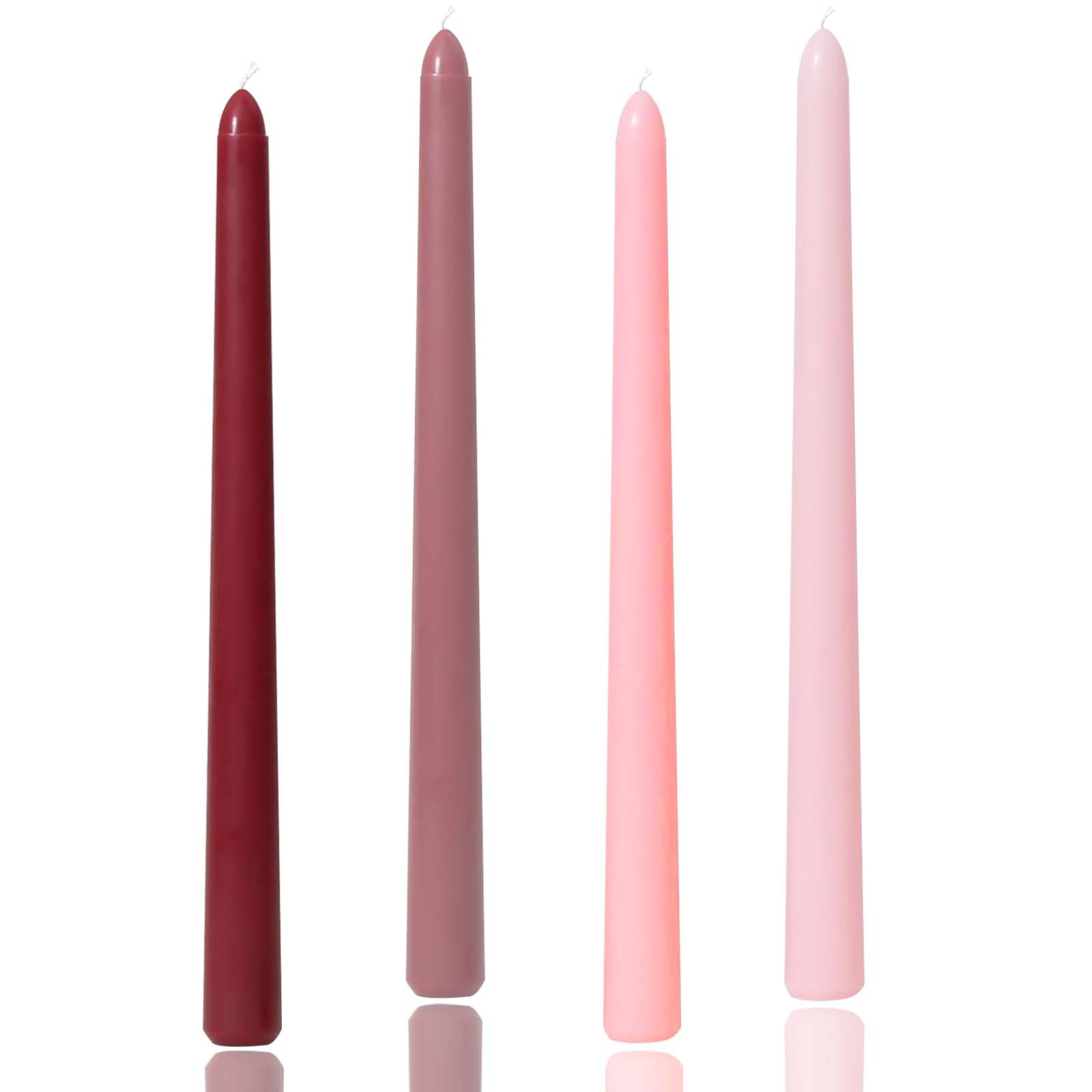 Photo 1 of 10in Gradient Taper Candles Set of 4 Pack Tapered Candle, Tall Candlesticks,for Dinner Party Wedding, Home Decor,Kitchen Decors,Christmas,Halloween (Pink Gradient, 10 inch)