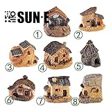 SUN-E 8pcs(Random Color) in Set Moss Fairy Miniature Fairy Garden Stone House Statue Home Decoration Outdoor Decor