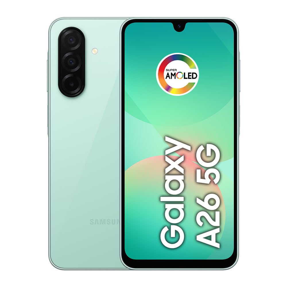 Samsung Galaxy A26 5G with AI | 256GB, 8GB, Dual SIM | 6.7" 120Hz AMOLED, IP67 Water Resistant, Android 15 | International Model Factory Unlocked for T-Mobile, Global | 25W Charger Bundle (Mint)