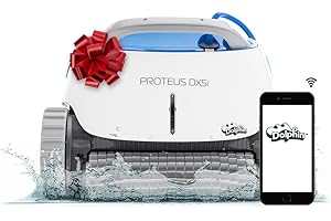 Dolphin Proteus DX5i Wi-Fi Automatic Robotic Pool Vacuum Cleaner, Wall Climbing, Waterline Scrubber Brush, Ideal for In-Ground Pool up to 50 FT in Length