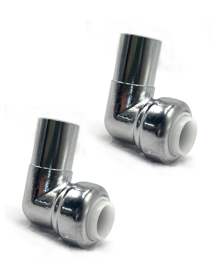 Manissa 15mm to 10mm Radiator & Towel Rail Angled Valve Pipe Reducer 90 Degree (Pair) 1/2" Reducer Push Fit