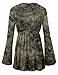 LL Women's Tie-Dye Long Sleeve V-Neck Empire Waist Line Tunic Top - Made in USA