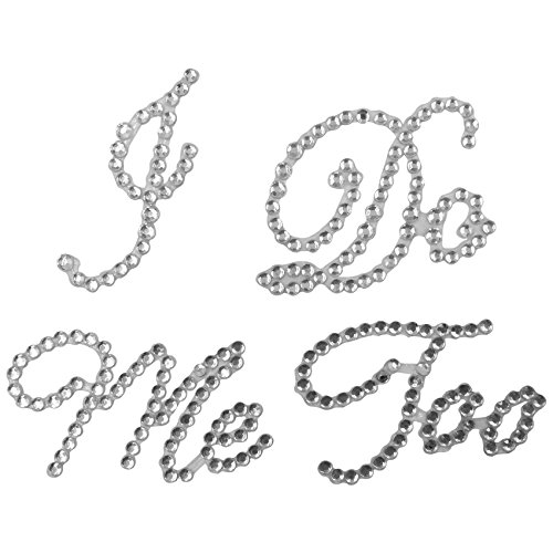 e-muse 2 Assorted Wedding Rhinestone Shoe Decals Stickers Applique I Do and Me Too White Total 2 pcs