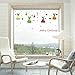 ANPHSIN 2 pcs Christmas Window Sticker Decal - Removable DIY Wall Door Mural Decoration for Holiday and Party (Christmas Tree + Bell) - L
