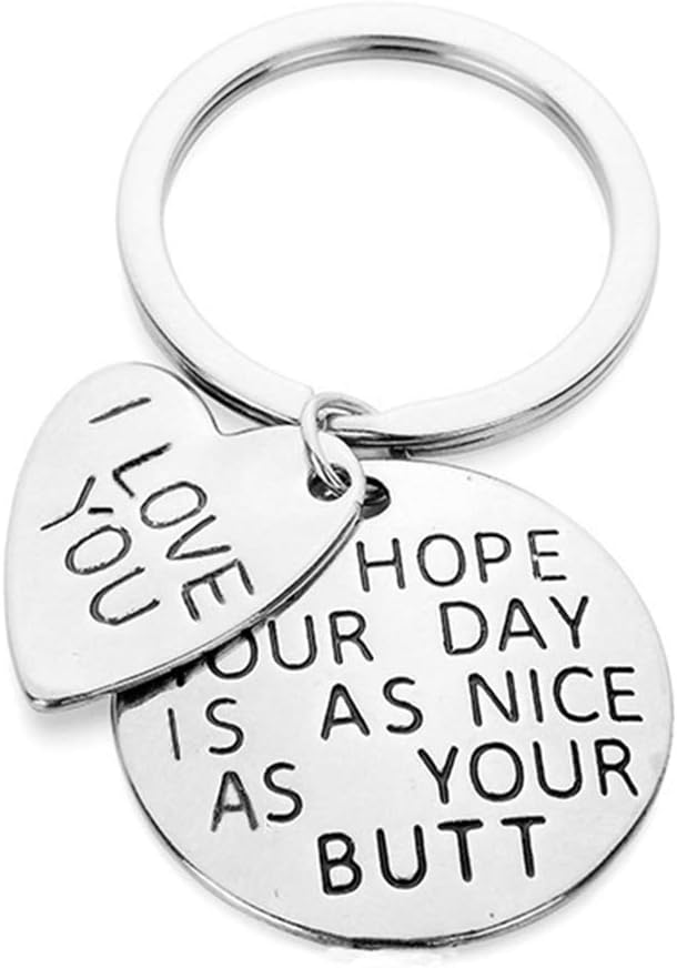 Mayoaoa Keyring Couple I Hope Your Day Is So Pretty Like Your Butt Keychain Valentines Day Matching Couple Keyring Valentine's Day Mother's Day Anniversary