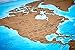 Scratch Off World Map Poster - Travel Map with US States, Country Flags, Scratching Tool, Wiping Cloth, Pins, and Carrying Pouch, for Travelers
