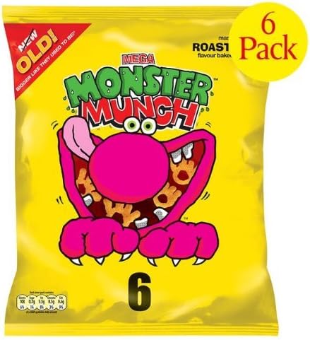 Crisps Walkers Monster Munch Roast Beef Snacks 6X6X22G