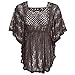 Meaneor Women's Lace Crochet Bikini Cover Up Beach Dress Tops Coffee L