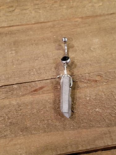 Silver Gem Stone Belly Ring Rustic Outdoor Collection Unique Handmade Stomach Body Jewelry (Z4)