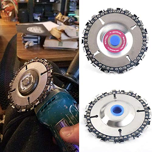 Angle Grinder Disc 22 Tooth Chain Saw Carving Blade Plate 4" for Wood Cutting Chainsaw Wheels Cutter 100/115mm Circular Woodworking Engraving Tool