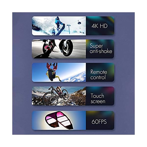 Lazmin112 4K Action Camera Kit, wasserdichte Mini-Weitwinkel-Camcorder-Kamera, intelligentes Verwacklungsschutz… – Bild 5