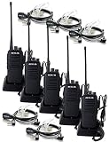 Retevis RT1 Two Way Radios Long Range High-Power UHF 16CH 2 Way Radios Handsfree Encryption 3000mAh Walkie Talkies with Earpiece (5 Pack)