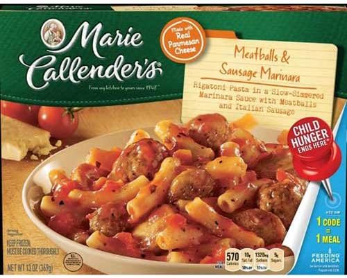 Marie Callenders Meatball Sausage Marinara Dinner, 13 Ounce -- 8 per case.