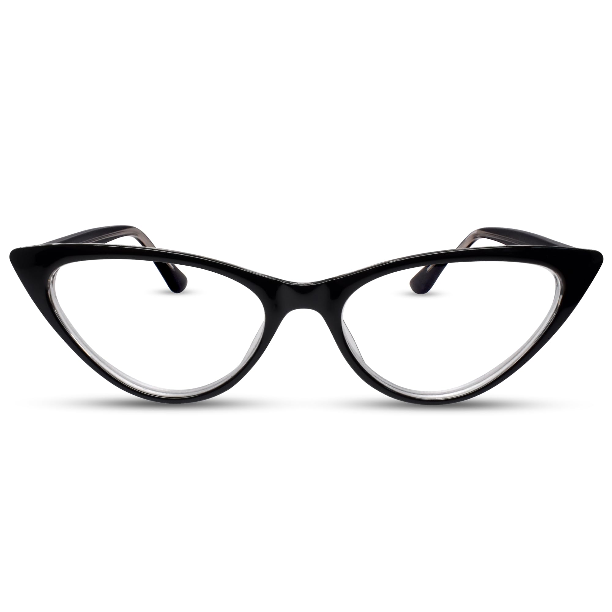 Photo 1 of Black Small Funky Cat Eye Reading Glasses for Women – Stylish Premium Readers with Spring Hinges, Solid & Sturdy Frame, Scratch Resistant Lenses – Fashion Fit for All Face Shapes, Strength 2.25