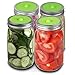 Fermentation Lids for Wide Mouth Mason Jars, Made of Maintenance Free Silicone Airlock Waterless and BPA Free, 5 Pcs(Green)