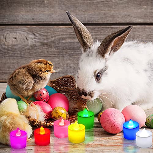 CHolic 24 PCS LED Tea Lights, Color Changing Flameless Tea Light Candles Battery Operated with 300 PCS Black Artificial Silk Rose Petals for Seasonal & Festival Celebration Party Decor