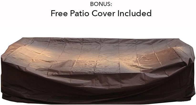 Amazon Com Ohana Luxury Outdoor Patio Furniture Collection 7 Pc Tall Back Set With Sunbrella Cover Sunbrella Taupe With Free Patio Cover Garden Outdoor