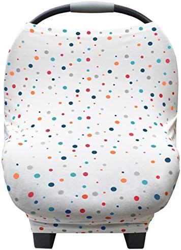 Baby Car Seat Cover Canopy and Nursing Cover Multi-Use 5 in 1 "Rainbow" Multi Colors Gift by Stormbaby.