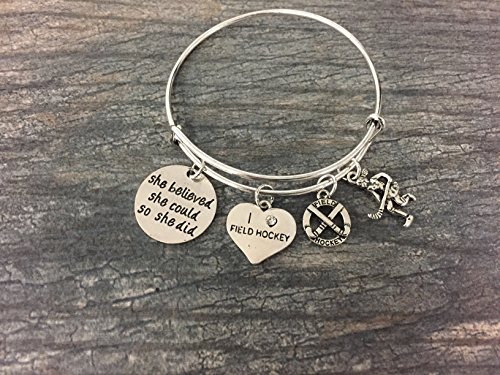 Infinity-Collection-Field-Hockey-Charm-Bangle-Bracelet-Field-Hockey-She-Believed-She-Could-So-She-Did-Jewelry-for-Field-Hockey-Players