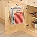 mDesign Over The Cabinet Hanging Storage Basket - Steel Bakeware Organiser and Cutting Board Holder - Excellent Kitchen Storage Solution - Chrome